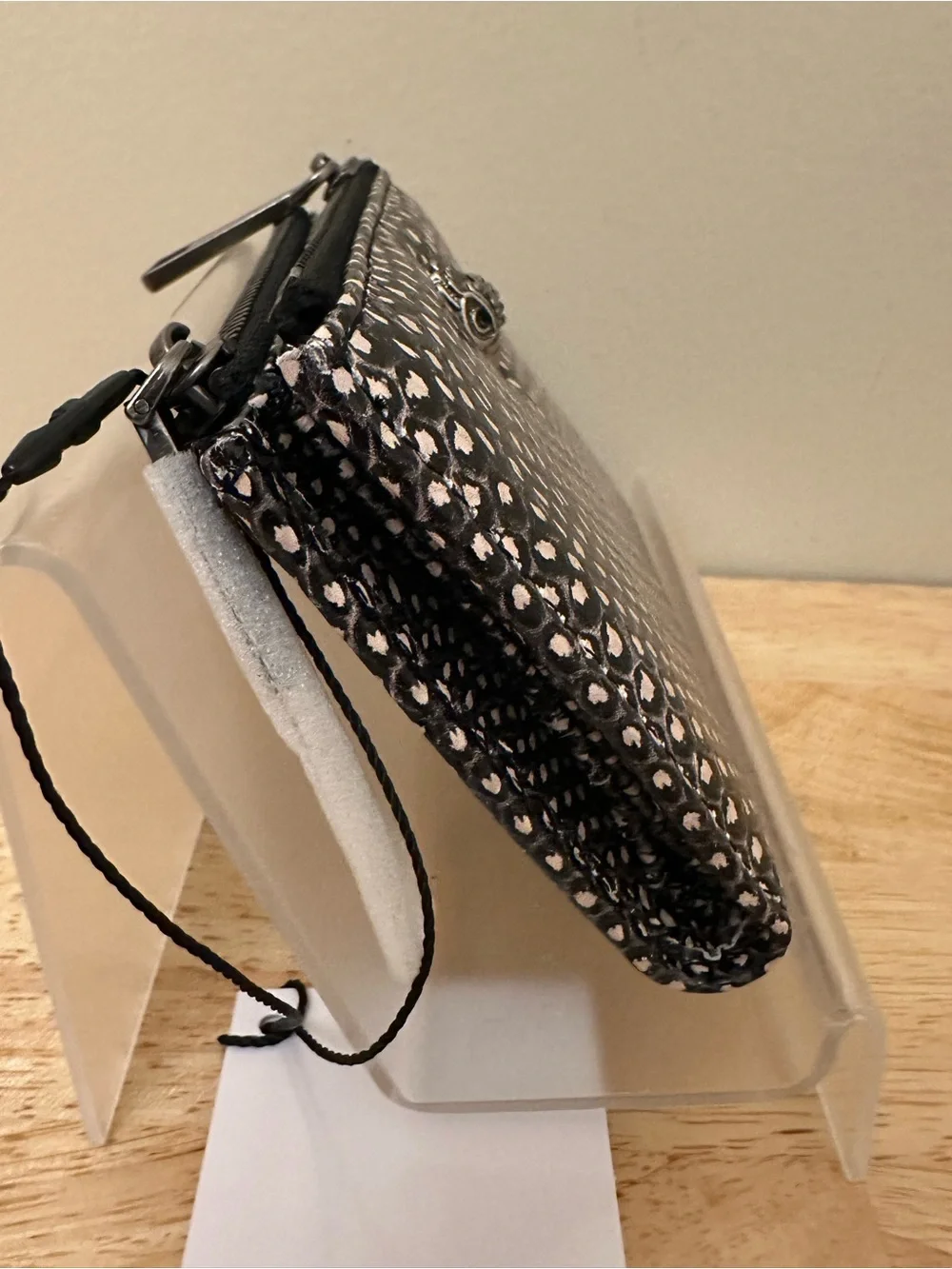 Kurt Geiger Black and Cream Patterned Kensington Zip Wallet